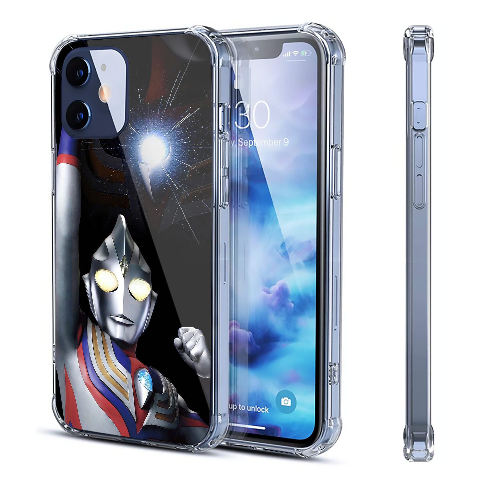 （画像用） ウルトラマン Ultraman 【iPhone 12シリーズ対応】透明スマホケース（クリアソフトケース）